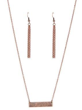 Paparazzi "Family" Copper Necklace and Earrings Set (NS270)